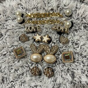 Gold Chain Pearl theme Charms for Crocs 14pcs